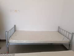 Like New Single Metal Bed With New Medicated Mattress For Just 13. OMR 0