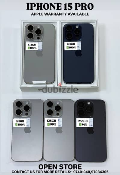 iphone 15pro 128Gb ,256GB &512GB under warranty - Amazing condition