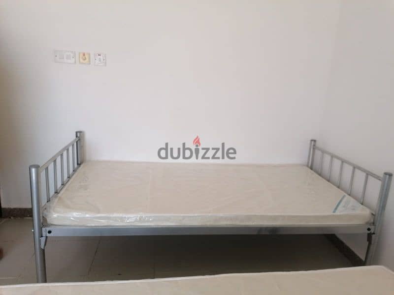 Like New Single Metal Bed With New Medicated Mattress For Sale 13 OMR 0