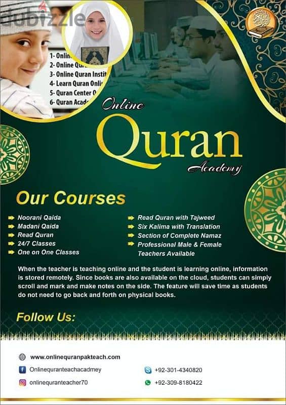 am online Quran teacher and home touting 3