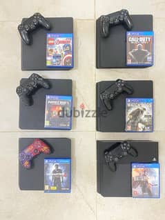 ps4 slim 500Gb 1 Joystik 1 Game 60 OMR 0