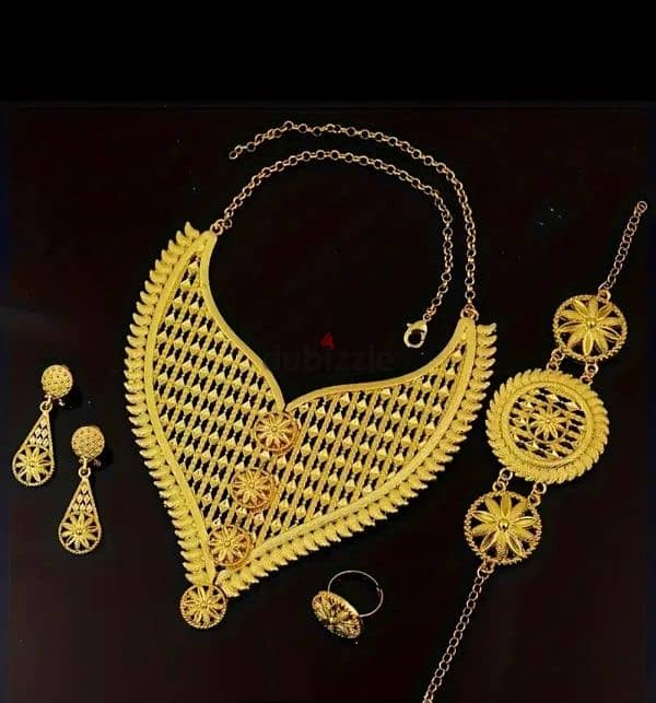 Luxury 24K Gold Plated Middle Eastern Fashion Jewelry Set, Bridal 2