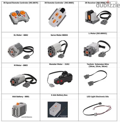 LEGO (equivalent) TECHNICs MOTOTRS and ACCESSORIES