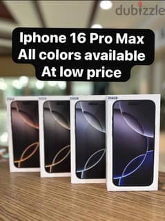 iPhone 16 pro max All clours available 256 512 0