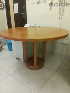 Round wooden Dining Table with 3 chairs 0