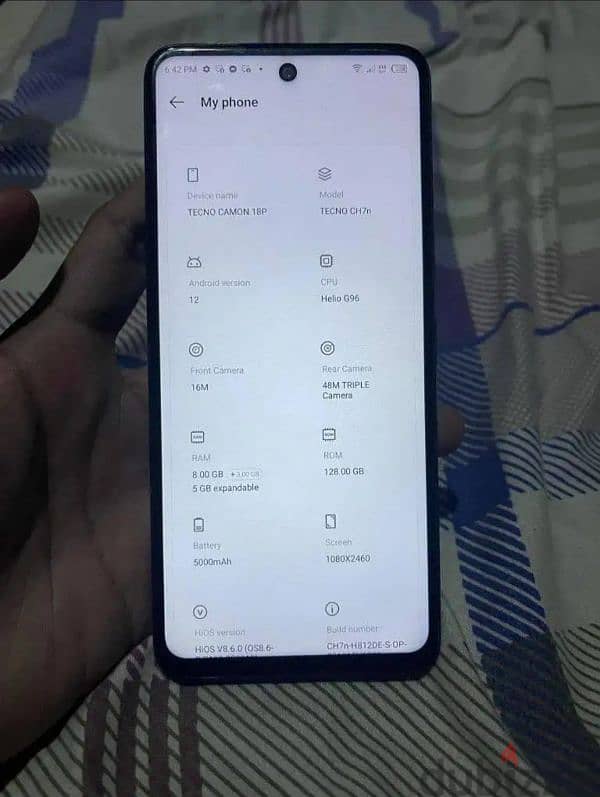 tecno camon 18.8 128 good condition box and charger only exchange 2
