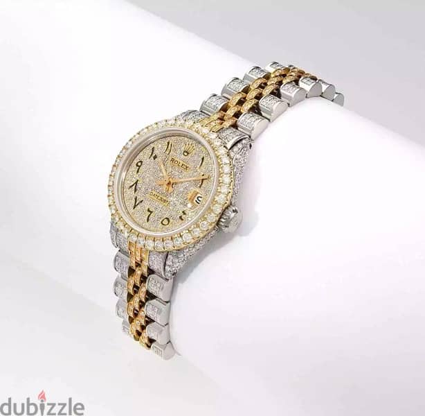 Custom Rolex Datejust Diamond With Arabic Dial 2