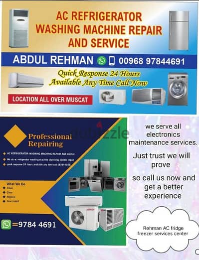 SENIOR TECHNISHAN FRIDGE REFRIGRATOR AND WASHER DRYER MACHINE