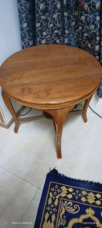 Small Wooden Round Table 1