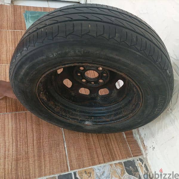 tyre with rim, size 13 2