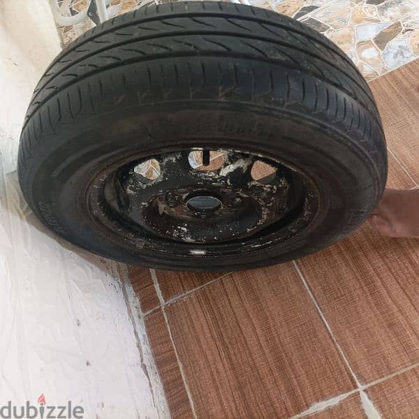 tyre with rim, size 13 3