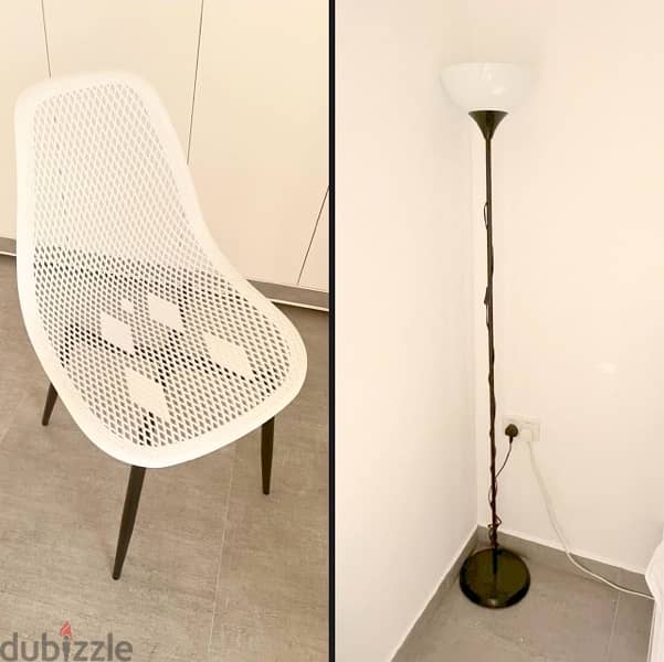 Steel Chair and Floor lamp from Home Centre 0