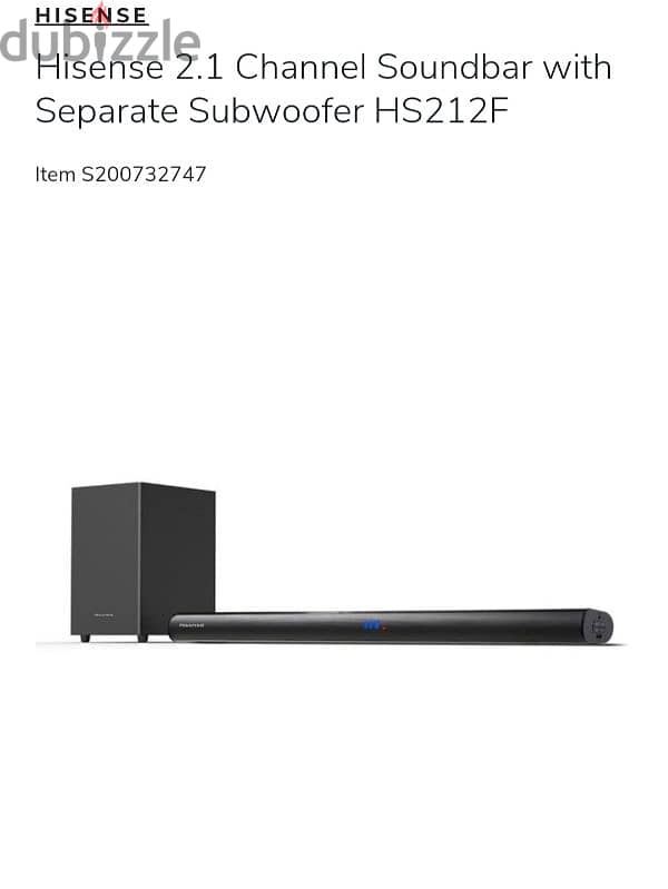 Hisense 2.1 Soundbar AS NEW 2