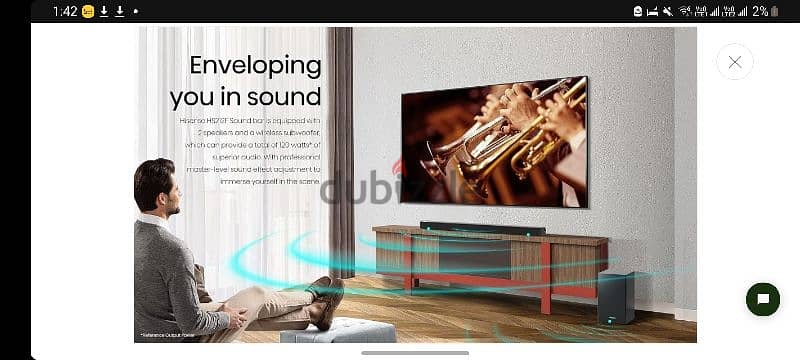 Hisense 2.1 Soundbar AS NEW 9