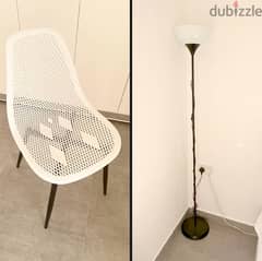 Steel Chair & Floor Lamp From Home Centre 0