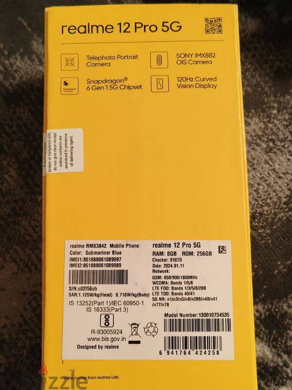 Realme 12 pro 5g 256gb 8gb 9