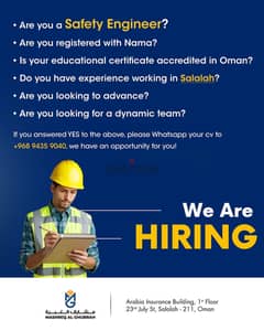 We are hiring Safety Engineer 0