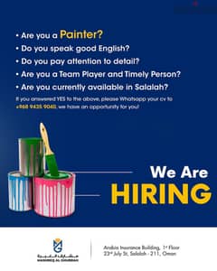 We are hiring a Painter 0