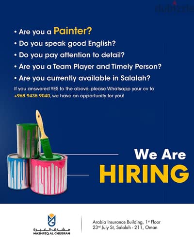 We are hiring a Painter