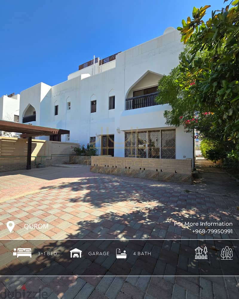 AL QURUM | SPACIOUS 3+1BR COMPOUND VILLA FOR RENT 0