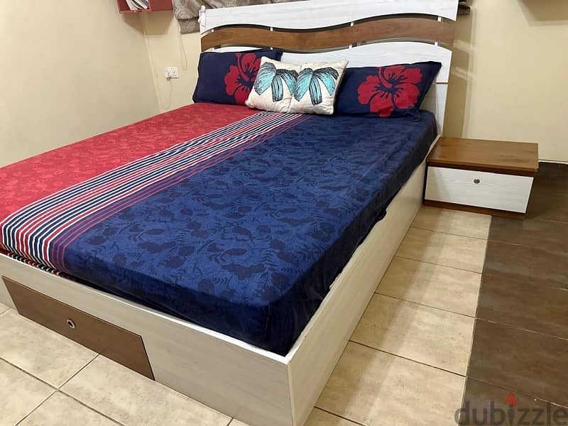 King Size Bed with 2 night stands and mattress 2