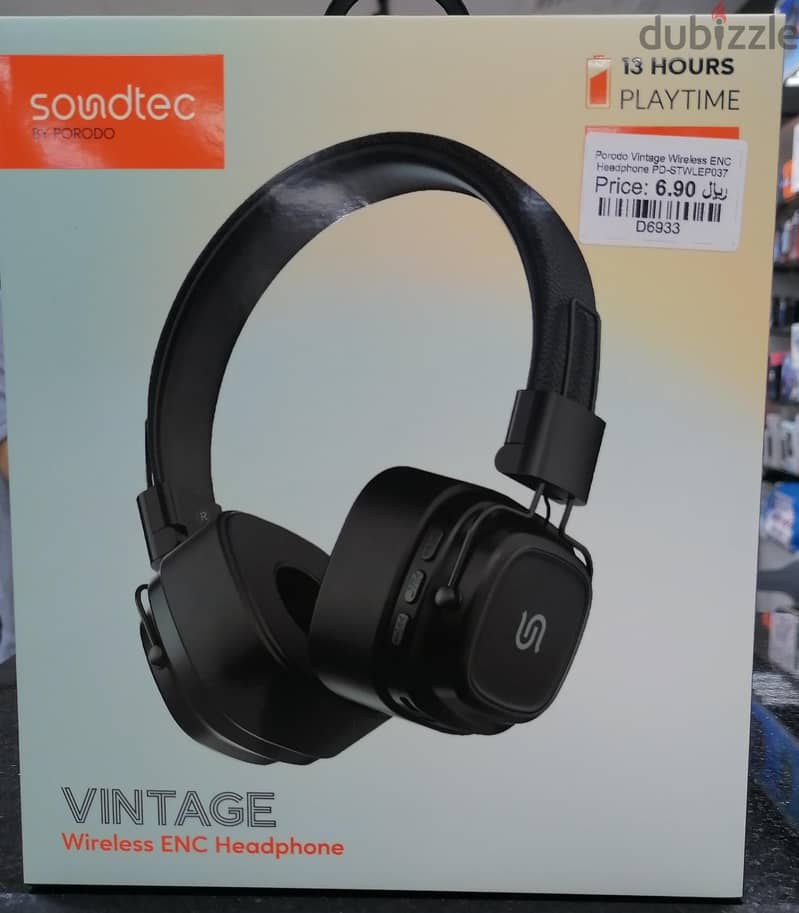 Porodo Vintage Wireless ENC Headphone PD-STWLEP037 0