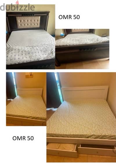 2 King size Beds with Mattress 180*200