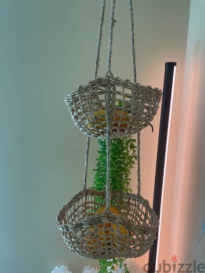 hanging basket made of cane