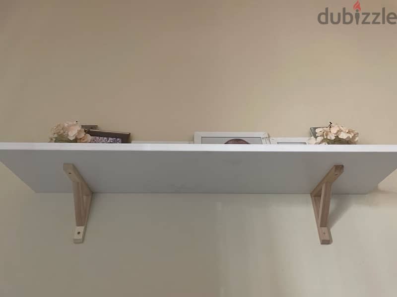 white ikea shelves with brakets used 2 months 0