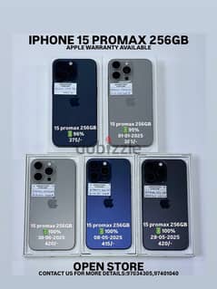 iphone 15 promax 256Gb with warranty - Good condition noce phones 0