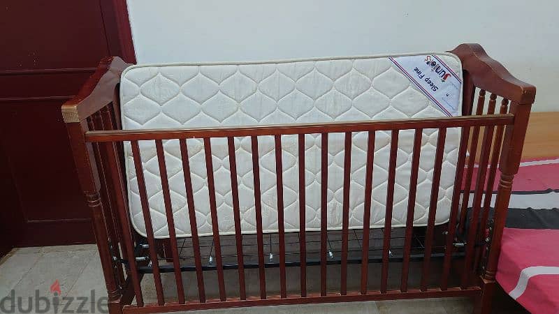 JUNIORS Baby Crib With Mattress, Dimensions: 130*75*110 Cm 2