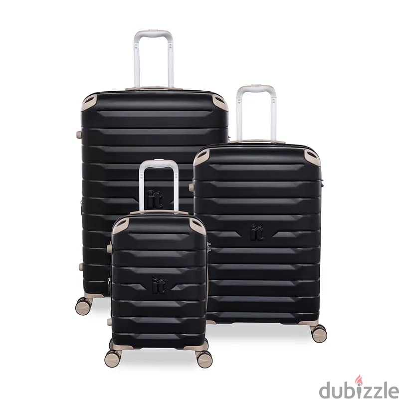 IT LUGGAGE SKYSCRAPER 3 PC LUGGAGE SET BLACK NEW 0