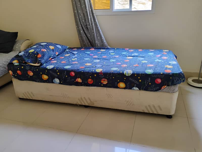 Big 2 seater leather Sofa & Single dewan bed with mattress 4