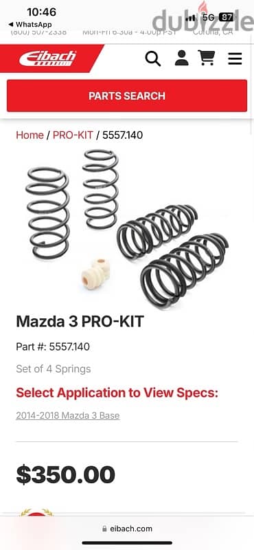 mazda 3 sport springs Eibach سبرنجات ريسنج