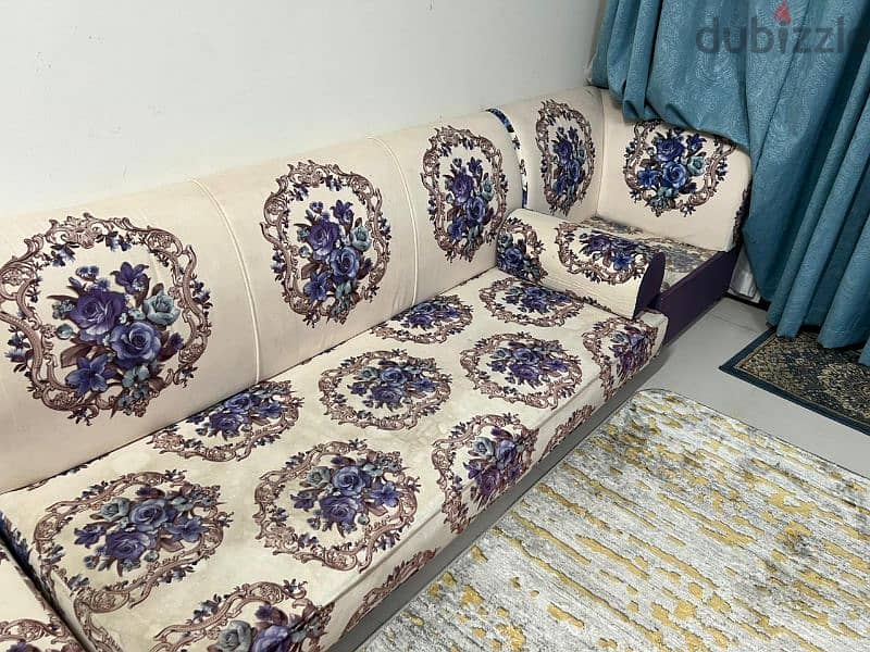 Elegant Floral Majlis Sofa Set (with corner tables, and more) 1