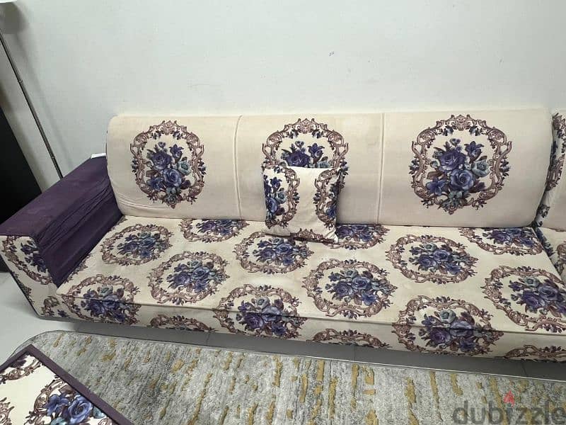 Elegant Floral Majlis Sofa Set (with corner tables, and more) 2