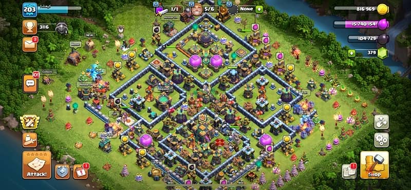 Clash of clans town 14 and 16 3