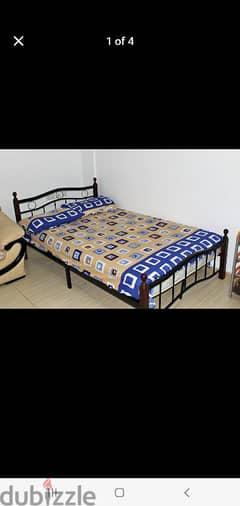 urgent sale double  steel bed without matress 0