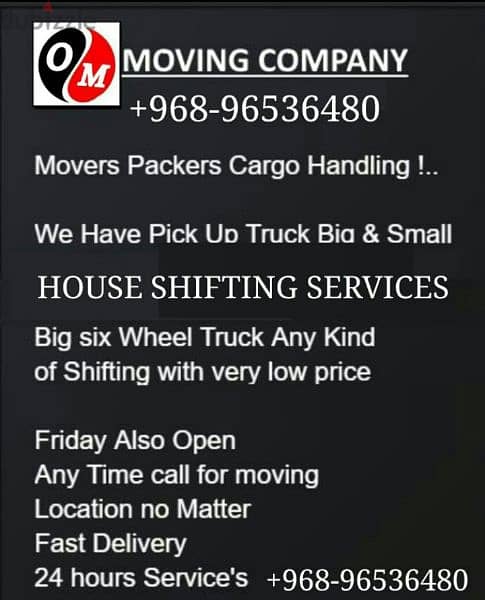 HOUSE MOVING & PACKING TRANSPORT SERVICE OMAN 0