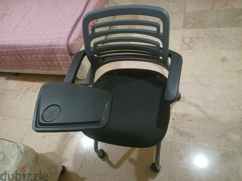 revolving chair with writing pad 0