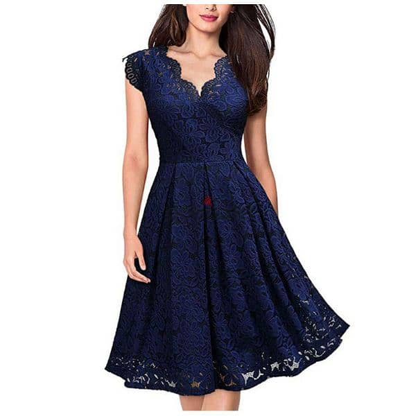 Pure Color Pleated Big Swing Dress Women European And American 1