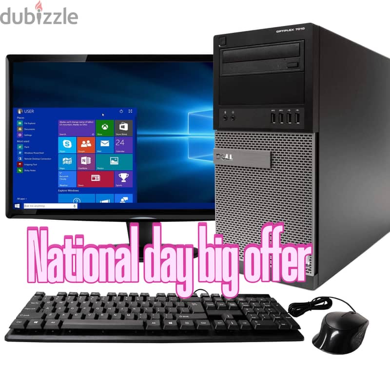 National day DELL i7 with monitor ram 8 gb 128  gb ssd and 500 gb hdd 0