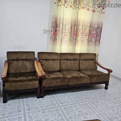 Wooden Sofa & Teapoy 0