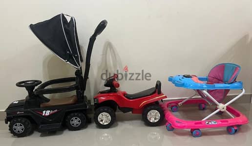 Kids Walker, stroller and toy available for sale.