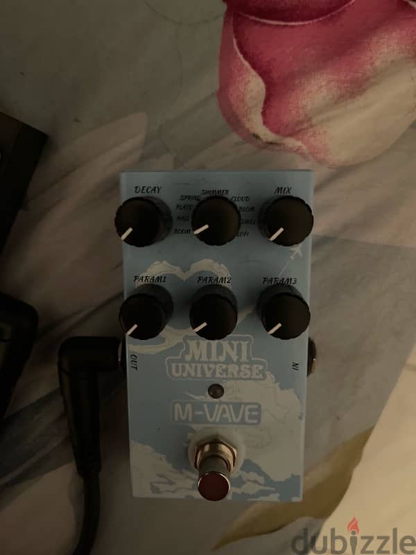 mvave mini amp & mini universe reverb pedal with d’addario flat patch 1