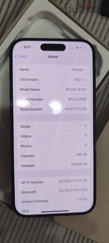 iPhone 15 Pro 256GB Blue Titanium 5