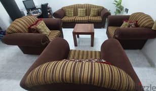 Brown and golden 6 seater comfortable sofa set 0