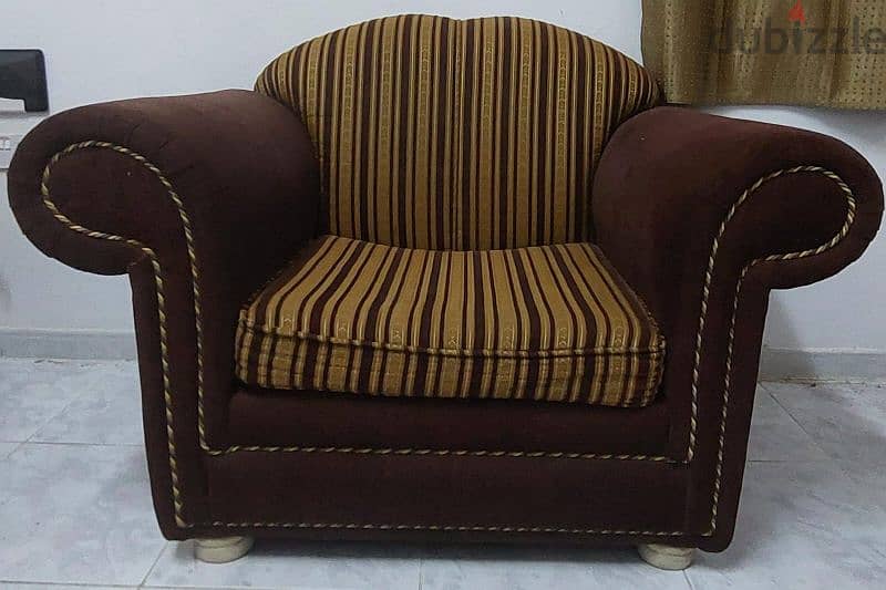 Brown and golden 6 seater comfortable sofa set 2