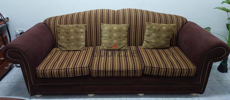 Brown and golden 6 seater comfortable sofa set 3