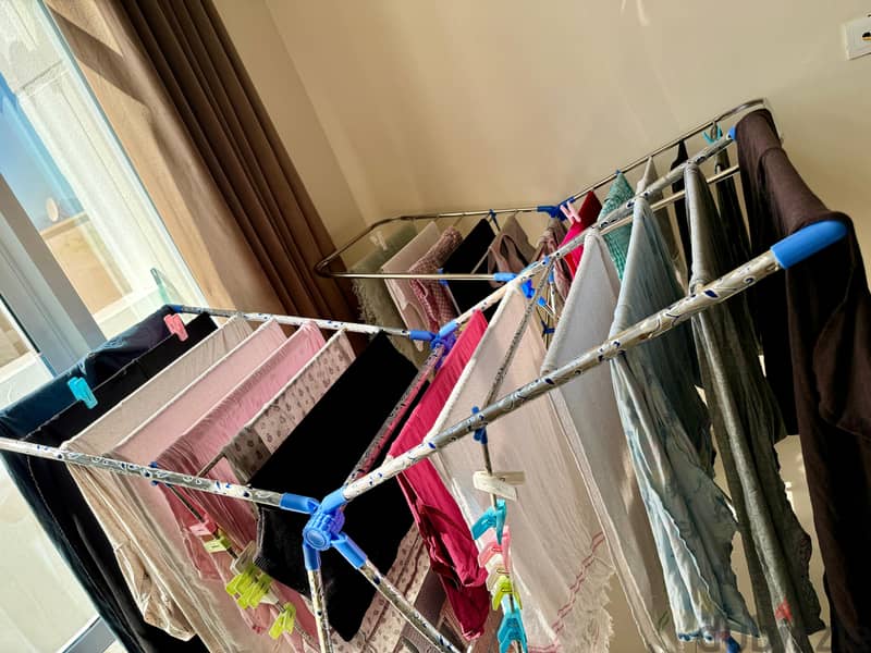 Metal dress hanger(6 months used), Dress drying stand buy 1 get 1 free 4